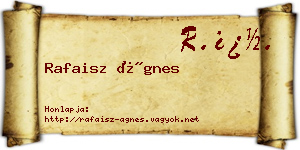 Rafaisz Ágnes névjegykártya
