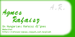 agnes rafaisz business card